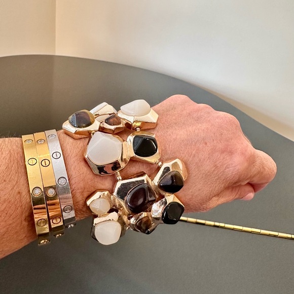 NWOT Banana Republic Rare Luxury Geo Rocks Line Statement Bracelet - Picture 5 of 17